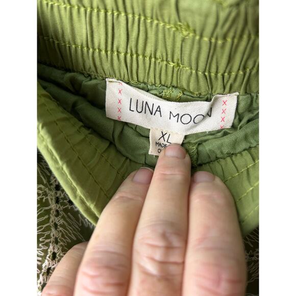 NWT 2 Piece Pants Set Wide Leg  Embroidered Accents cy Luna Moon Sz XL - Picture 15 of 16